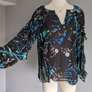 NWT PARKER Julian Long Sleeve Print Floral Blouse